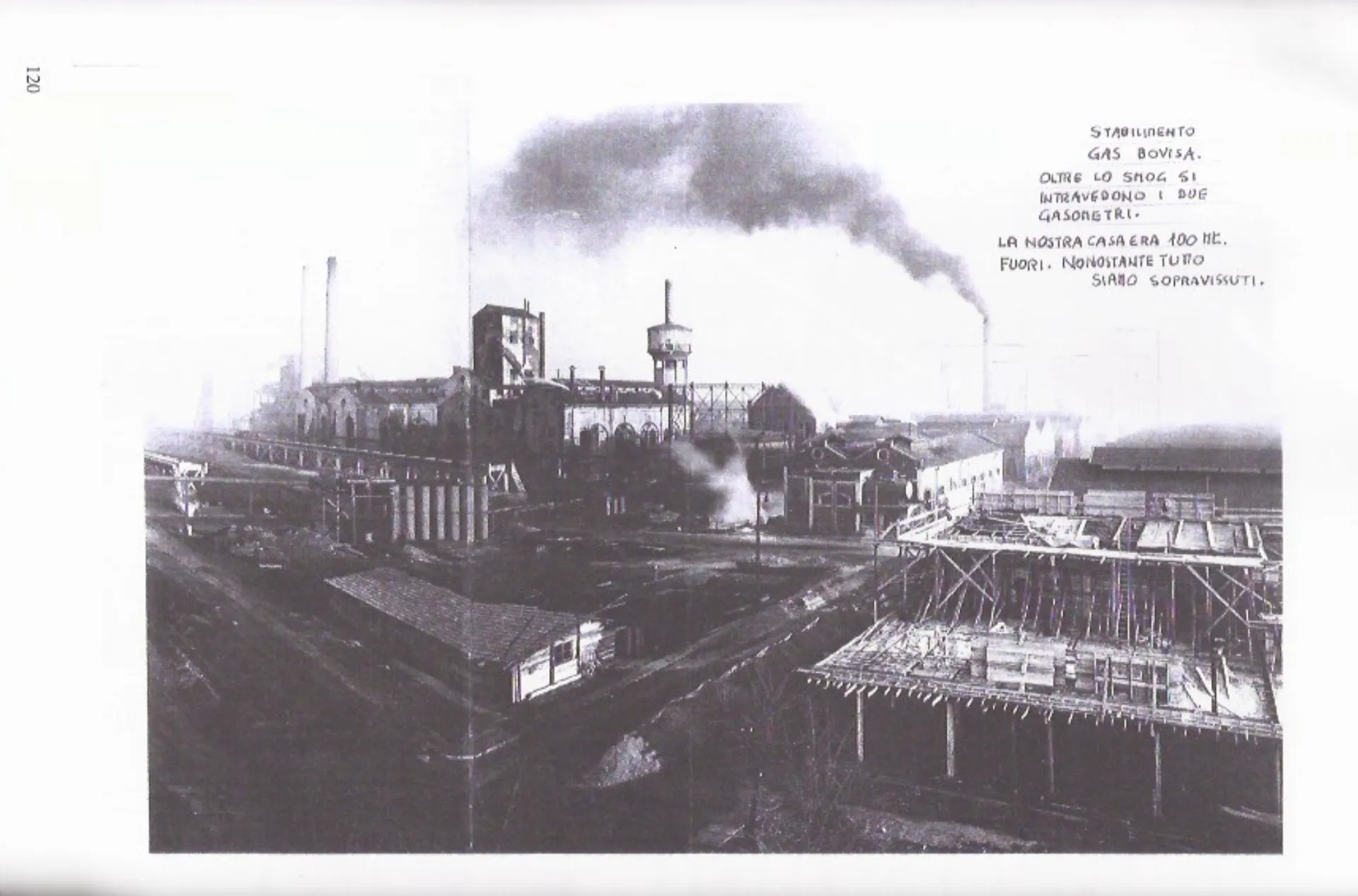 Una foto dello stabilimento gas Bovisa. Raccolta nel libro di Giovanni Parolini