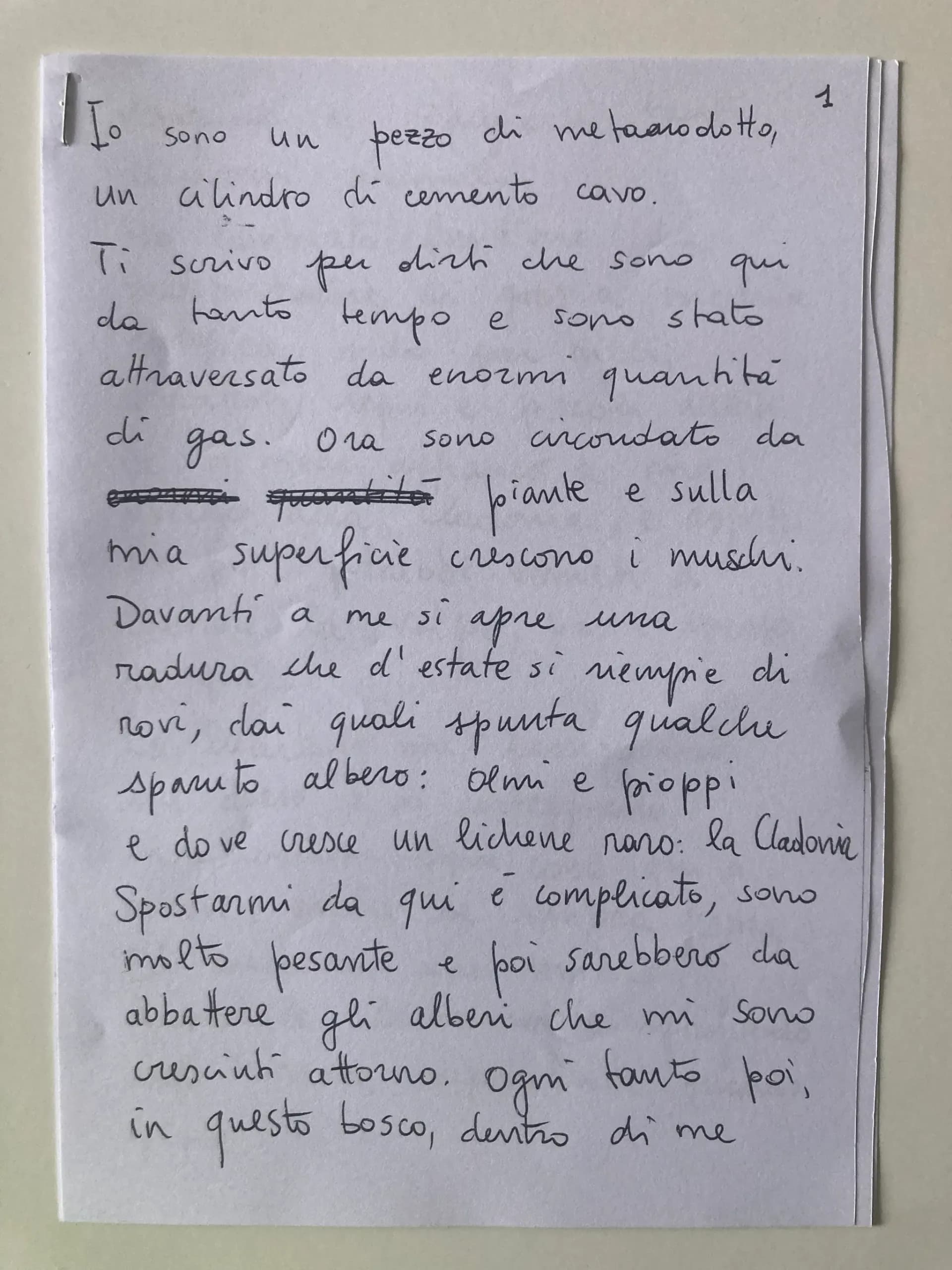 Una delle lettere scritte dai ragazzi che hanno partecipato al laboratorio © Cecilia Colombo