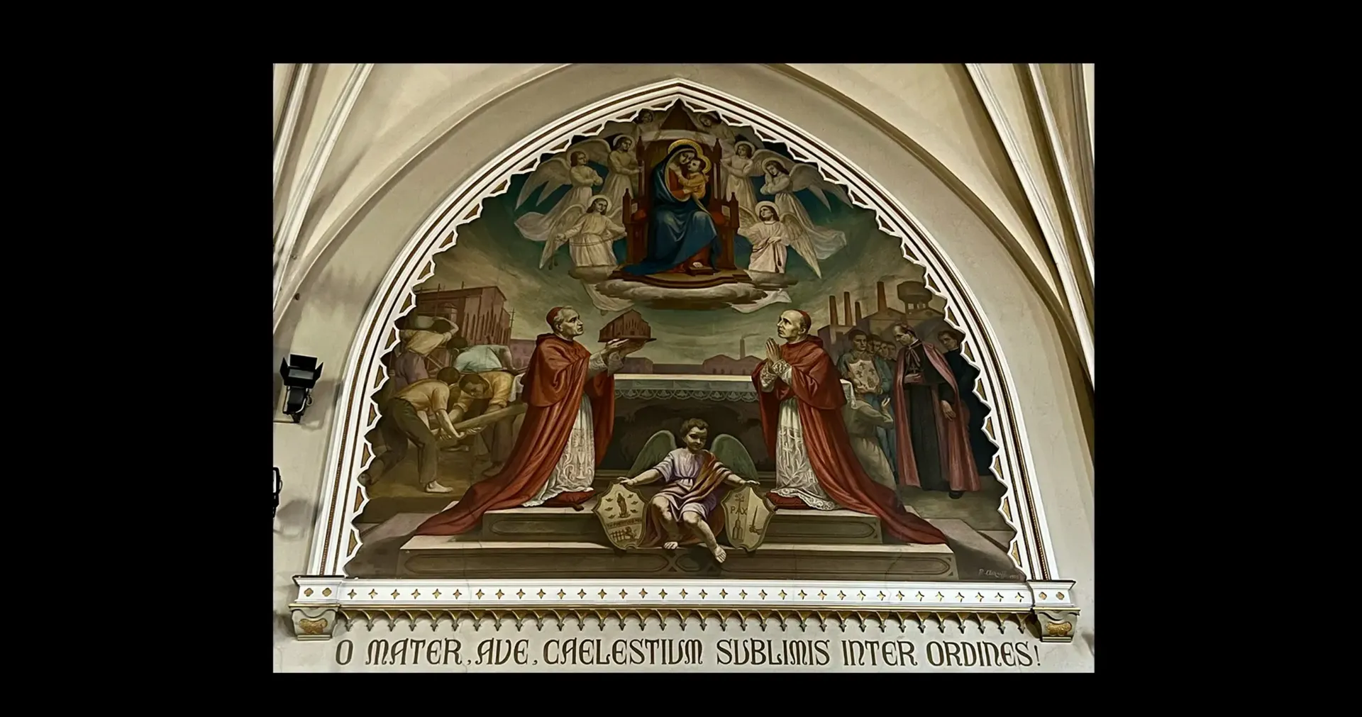 A fresco in the parish church dedicated to Our Lady of Good Counsel.
