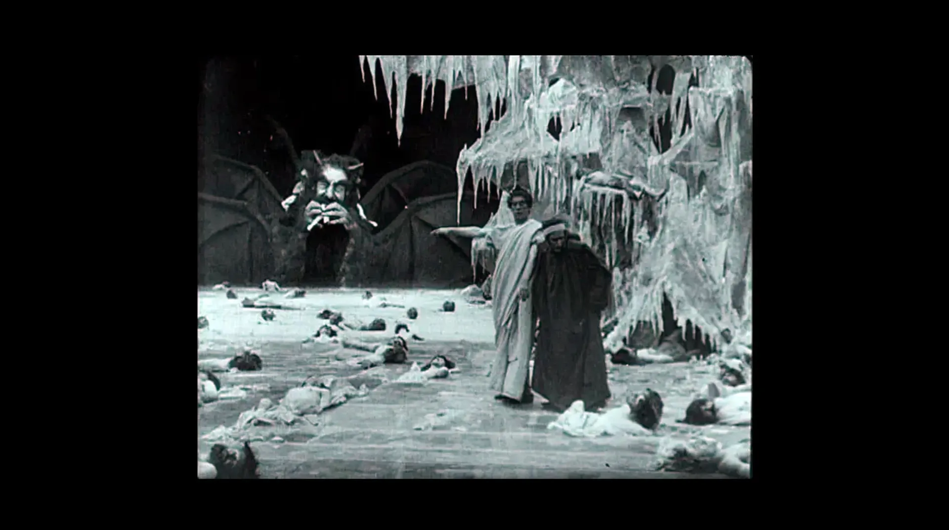 A frame from Inferno, the Divine Comedy, produced by Milano Films.